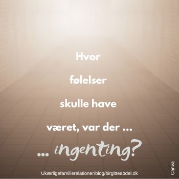 I min barndomsfamilie mærkede jeg ingen følelser